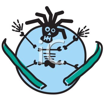 350x350 Rasta Skeleton On Skis