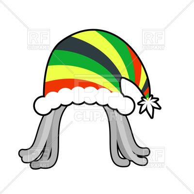 400x400 Rasta Cap For Santa Royalty Free Vector Clip Art Image