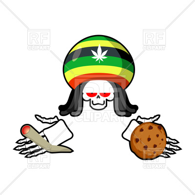 400x400 Rasta Death Offers Cookies And Joint Or Spliff Royalty Free Vector