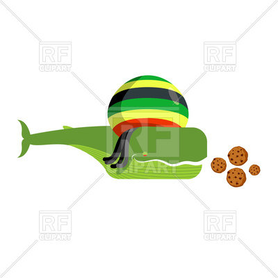 400x400 Whale In Rasta Hat And Dreadlocks, Cookies Royalty Free Vector