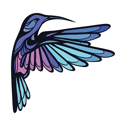 416x416 Flight Of Beija Flor Clipart