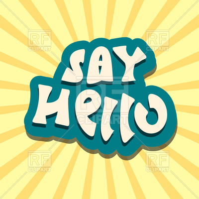 400x400 Say Hello On Yellow Background With Ray Royalty Free Vector Clip