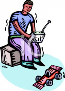 216x300 A Colorful Cartoon Of A Teen Boy Playing With A Remote Control Car