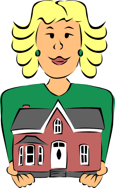 366x600 Real Estate Agent Holding House Clip Art Free Vector 4vector