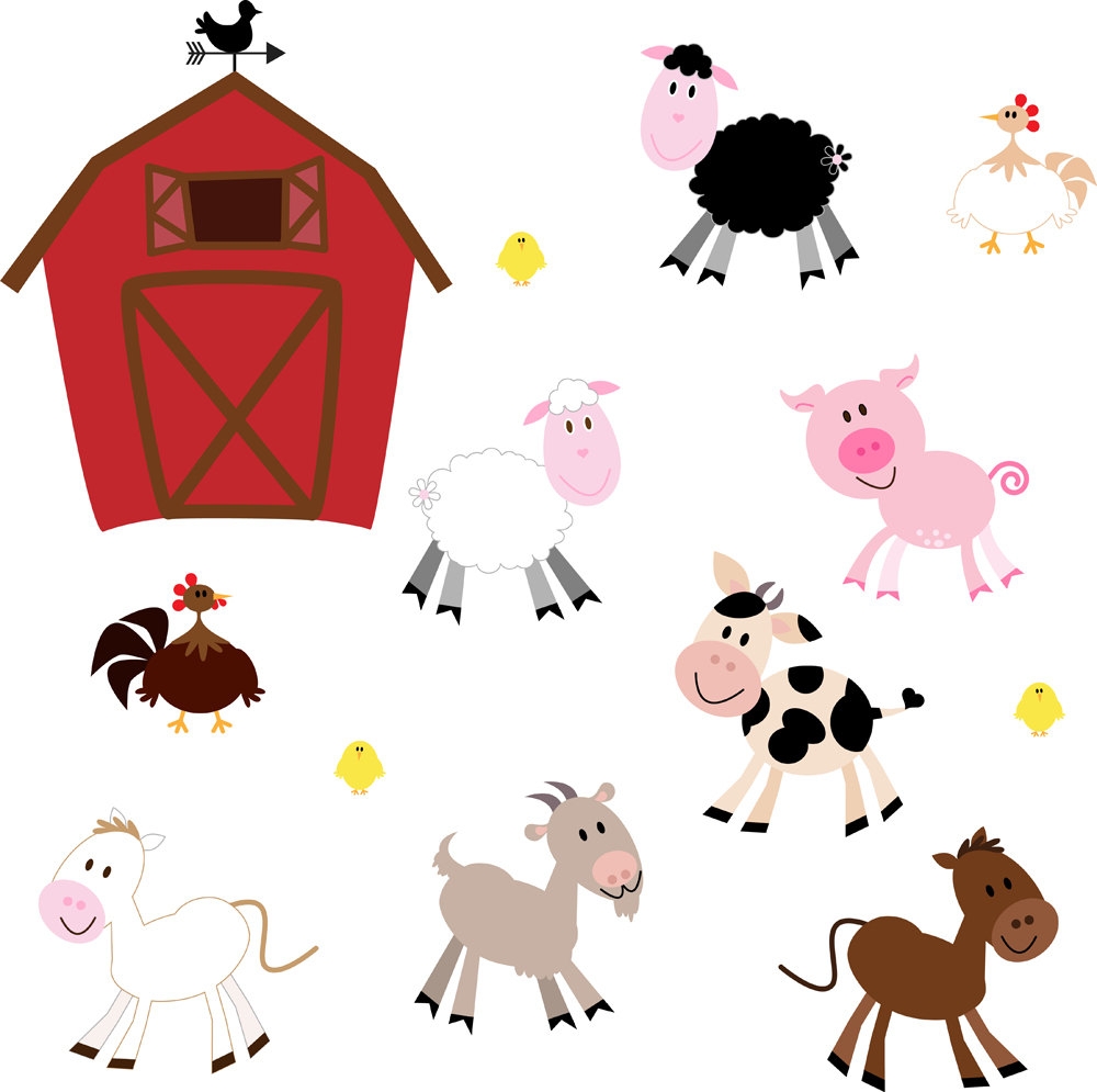 1000x995 Awesome Farm Animals Clipart Design