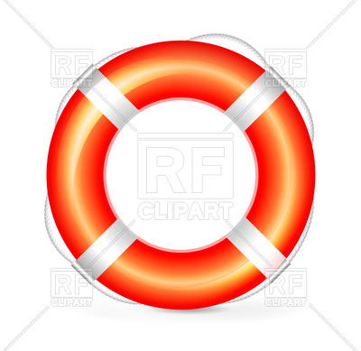 400x389 Realistic Red Lifebuoy With Rope Royalty Free Vector Clip Art