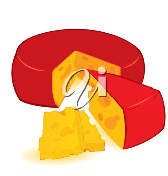 333x350 Clip Art Illustration Of Cheese With A Slice Removed