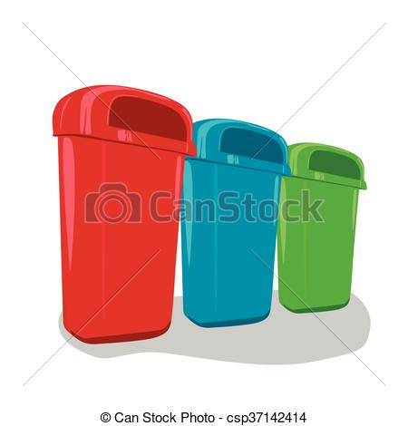 450x470 Different Colored Recycle Bins Set Isolated On White Vector