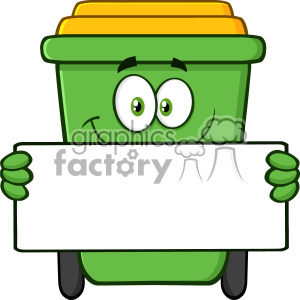 300x300 Royalty Free Smiling Green Recycle Bin Cartoon Mascot Character
