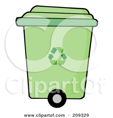 450x470 Clipart Of A Cartoon Black And White Lineart Recycle Bin Character