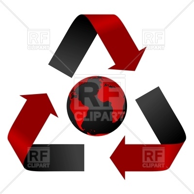 400x400 Red And Black Recycle Logo And Globe Royalty Free Vector Clip Art