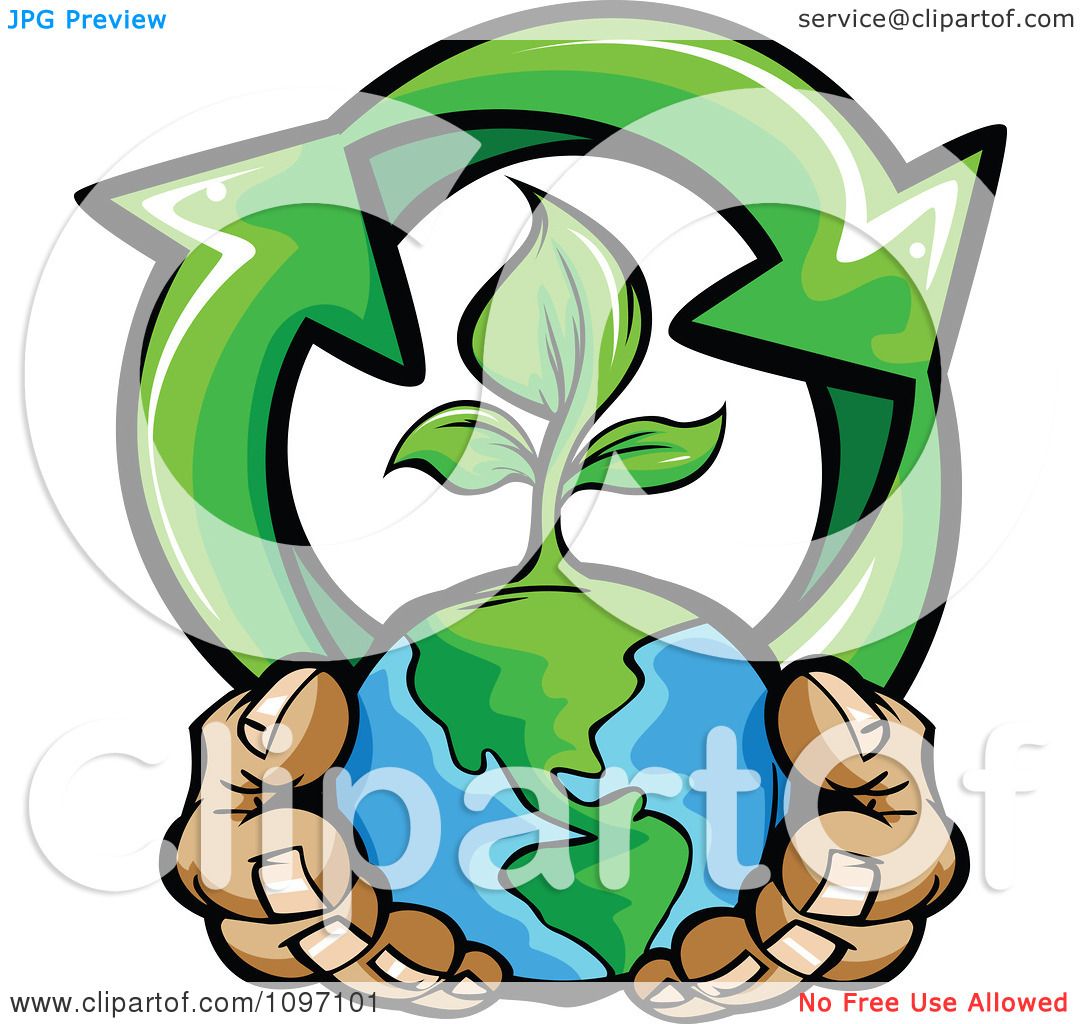1080x1024 Clipart Pair Of Hands Holding A Sprouting Earth With Recycle
