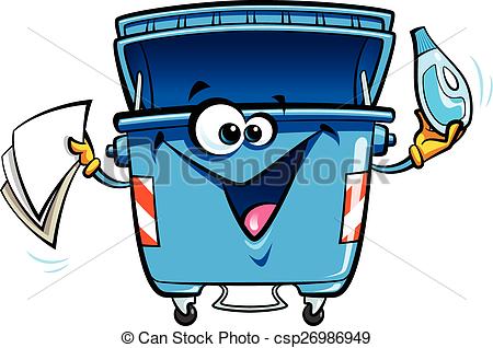 450x318 Cartoon Recycling Trash Bin. Happy Cartoon Smiling Recycle Eps