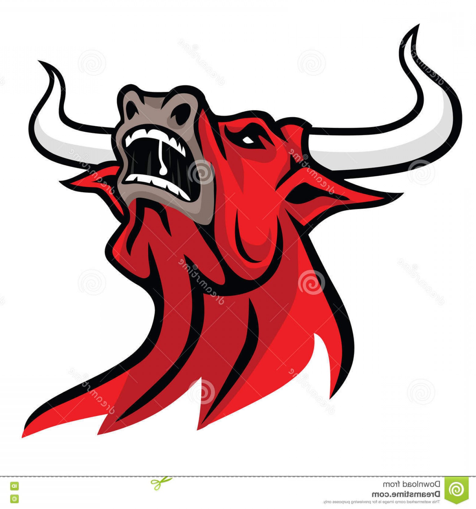 1560x1668 Stock Illustration Red Bull Head Roaring Mascot Clipart Image