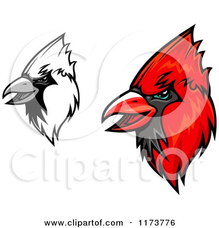 450x470 Clipart Of A Grinning Red Cardinal Mascot Head