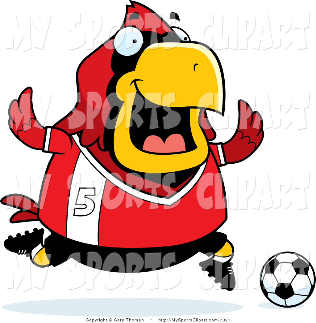 1024x1044 Sports Clip Art Of A Cardinal Playing Soccer In A Red Uniform By