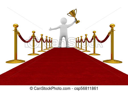 450x320 Red Carpet And Barrier Rope On White Background. Isolated 3d