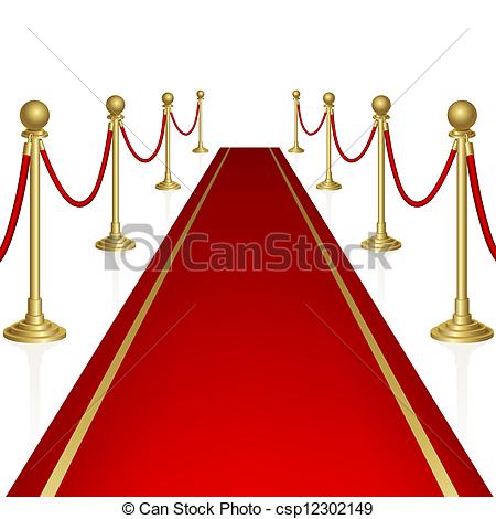 450x470 Red Carpet With Guard. Clipping Mask. Mesh. Eps Vector