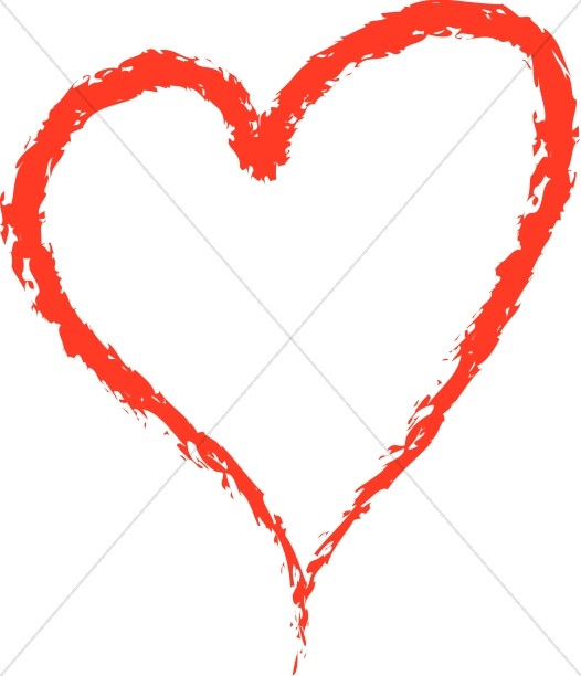 526x612 Red Crayon Heart Valentines Day Clipart