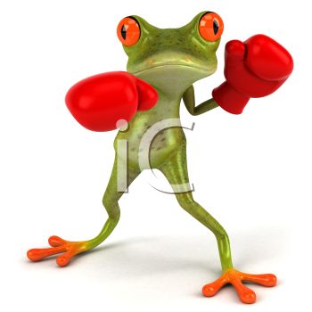 350x350 3d Red Eyed Frog Wearing Boxing Gloves