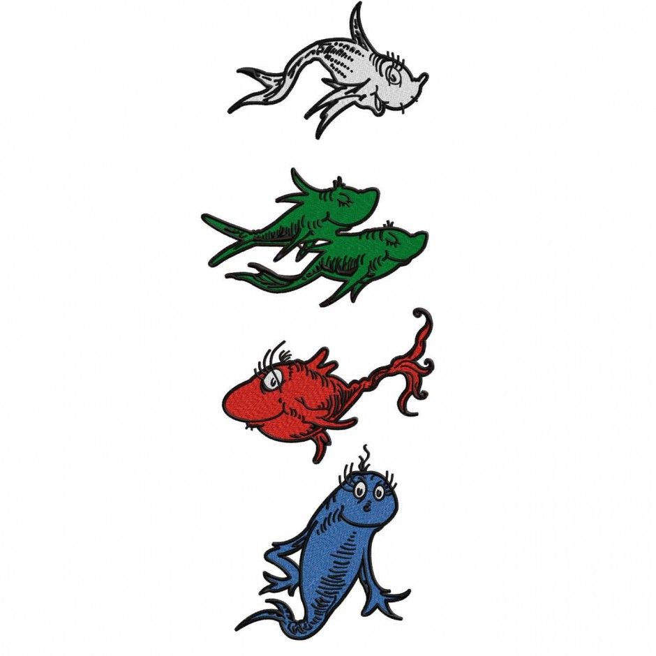 940x940 Dr Seuss Fish Coloring Page One Fish Two Fish Red Fish Blue Fish