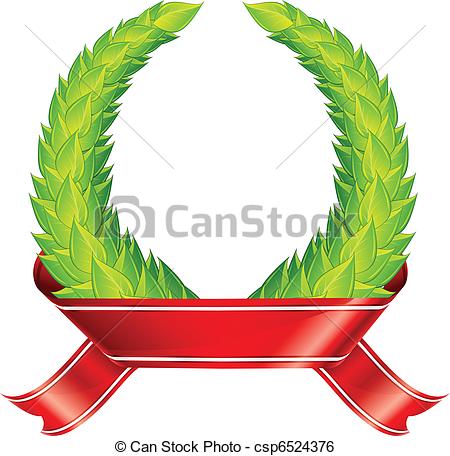 450x456 Green Wreaths Amp Ribbon. Green Laurel Wreaths With Red Clip Art