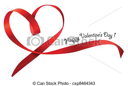 450x303 Red Heart Ribbon Bow Isolated On White Background. Vector