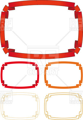 278x400 Square Frame Made Of Red Ribbon Royalty Free Vector Clip Art Image