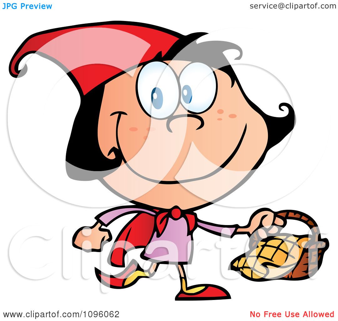 1080x1024 Clipart Happy Red Riding Hood Walking With A Basket