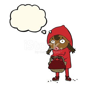 300x300 Little Red Riding Hood Cartoon With Thought Bubble Premium Clipart