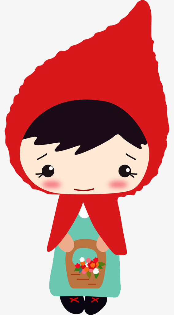 567x1024 Cartoon Little Red Riding Hood, Red Hat, Cartoon, Baskets Png