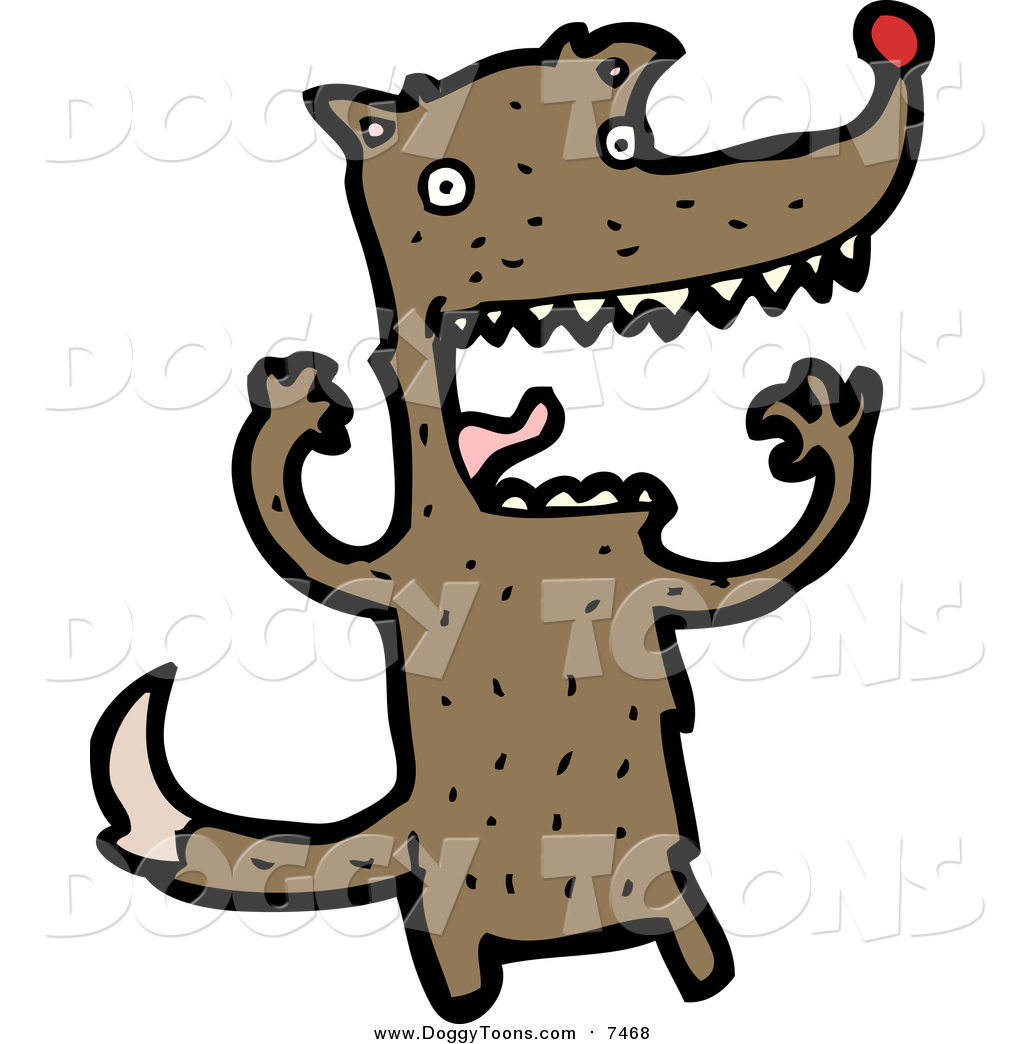 1024x1044 Doggy Clipart Of A Red Nosed Brown Wolf Screaming By