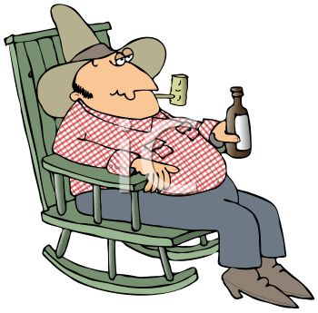 350x345 Royalty Free Clip Art Image Hillbilly Man Sitting In His Rocking