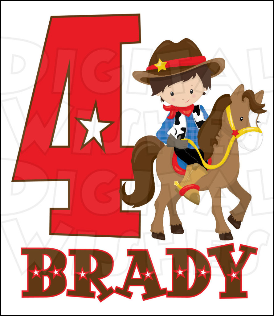 889x1024 Cowboy Birthday Clip Art
