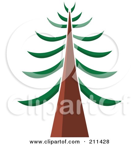 450x470 Royalty Free (Rf) Clipart Illustration Of A Tall Redwood Tree By
