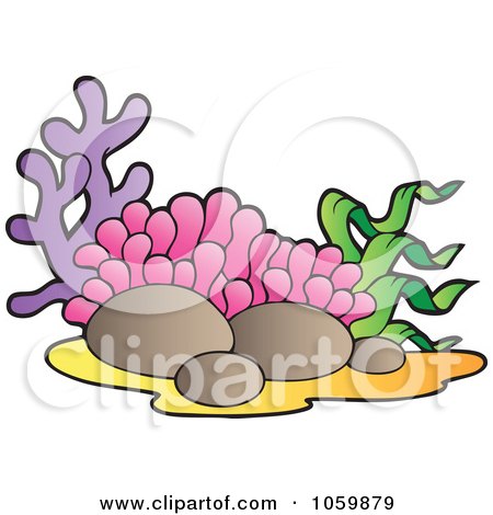450x470 Clipart Of A Fan Of Purple Coral