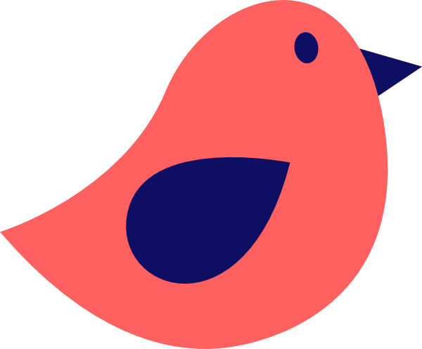 600x497 Coral And Navy Bird Png, Svg Clip Art For Web