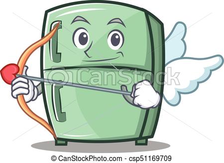 450x327 Cupid Cute Refrigerator Character Cartoon Vector Vector Clipart
