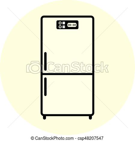 450x470 Flat White Refrigerator Icon, Appliance Symbol. Flat White Eps