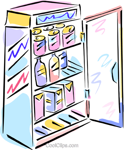 397x480 Refrigerator Full Of Food Royalty Free Vector Clip Art