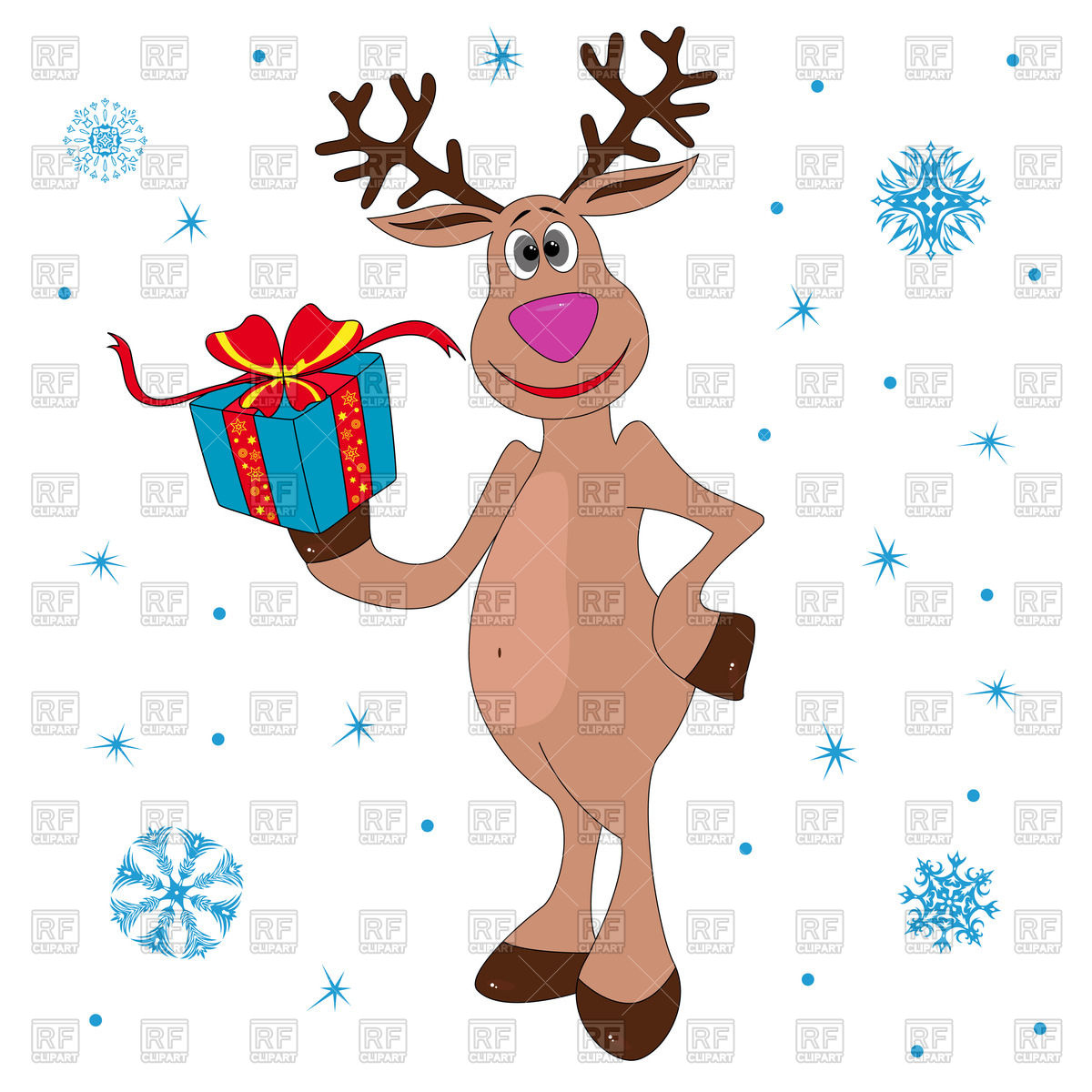 1200x1200 Christmas Reindeer With Gift
