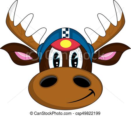450x398 Cute Cartoon Reindeer Racing Driver Vector Illustration Eps
