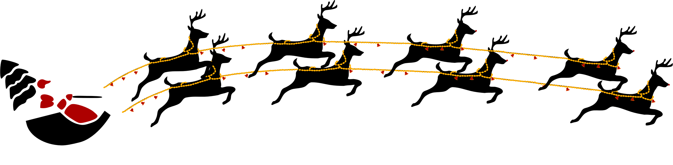 2320x569 Santa And Reindeer Clip Art Clipart Collection