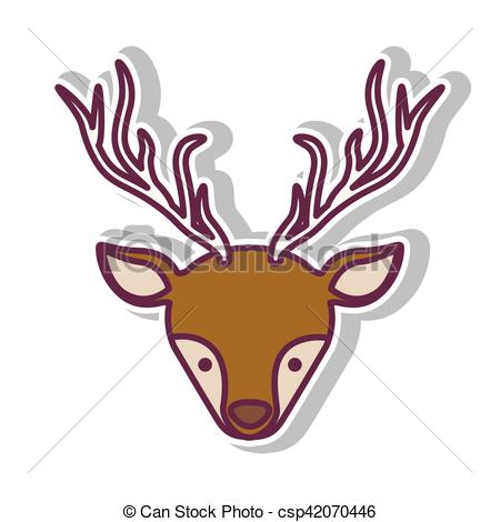 450x470 Front Face Christmas Reindeer With Shadow Vector Eps Vector