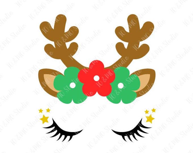 680x540 Reindeer Svg, Reindeer Head Svg, Reindeer Clip Art, Reindeer Face