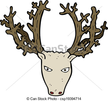 450x419 Cartoon Stag Head Vector Clip Art