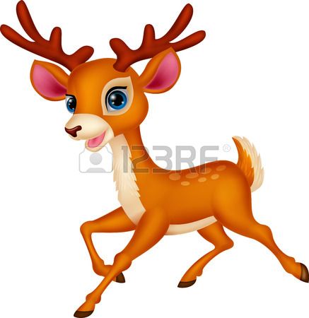 437x450 Cute Deer Cartoon Running Stock Vector Animals Mural
