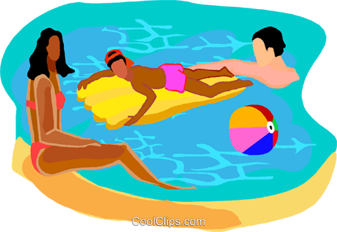 480x331 People Relaxing In A Swimming Pool Royalty Free Vector Clip Art