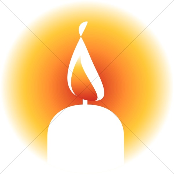 600x600 Brightly Lit Candle Clipart Religious Christmas Clipart