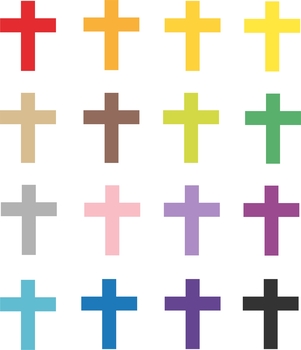 301x350 Cross Clip Art, Colorful Religious Clipart, Christian Clip Art